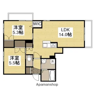 ヘーベルメゾン プラネス南条【103号室】の間取り