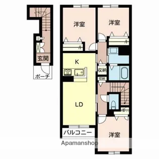 シャンティ夢前 A【202号室】の間取り