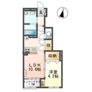 オーヴェスト カーサ【105号室】の間取り