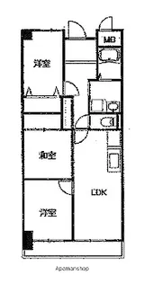 赤穂駅北ハイツ【802号室】の間取り