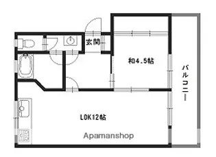 北山マンション【3F西号室】の間取り
