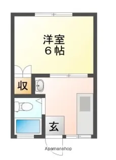 パナハイツ魚橋 S【106号室】の間取り