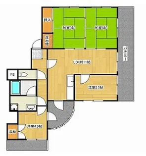 ヤマエハイツ【1階】の間取り