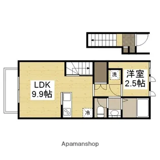 ピース北河原町B棟【202号室】の間取り