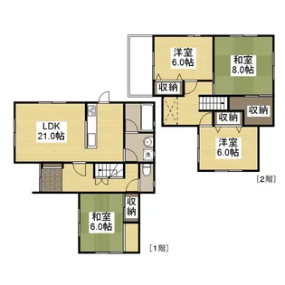 兵庫県姫路市広畑区西蒲田【一戸建】の間取り