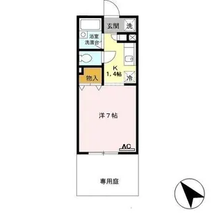 パセオ姫路Ⅱ【1階】の間取り