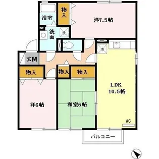 サンステージ海浜 B棟【2階】の間取り