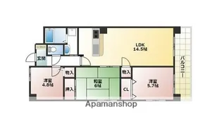 フレイグランス田寺【3階】の間取り