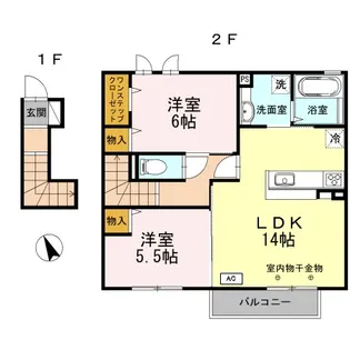 ユウハイツG【202号室】の間取り