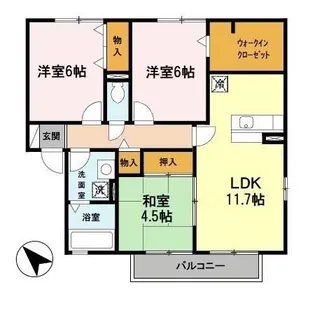 ハッピーロード佐土【202号室】の間取り