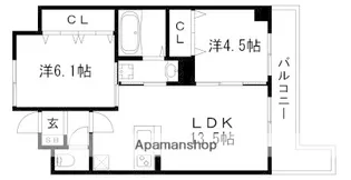ラルース元塩【701号室】の間取り