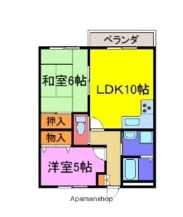 ハイツゆめさき【206号室】の間取り