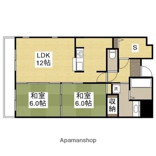 シティーガーデン広畑【608号室】の間取り