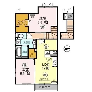 ローヤルヴィラ勝原【207号室】の間取り
