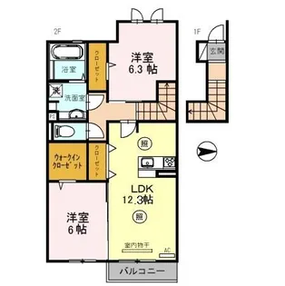 ローヤルヴィラ勝原【205号室】の間取り