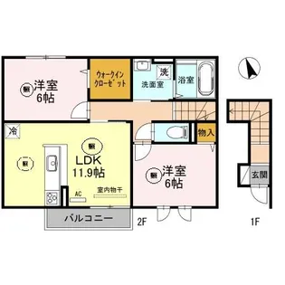 ヴィラ・フォレスティア【2階】の間取り