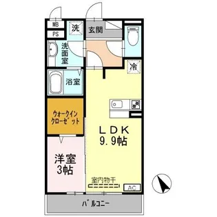 セジュール町坪【2階】の間取り