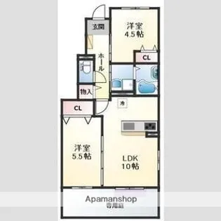 ポルテ ボヌール【1階】の間取り