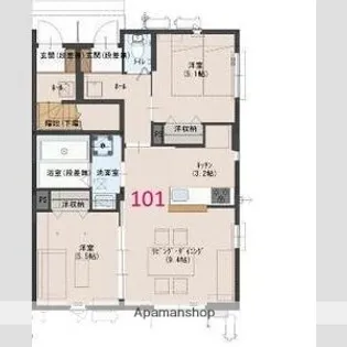 フルーレM【1階】の間取り