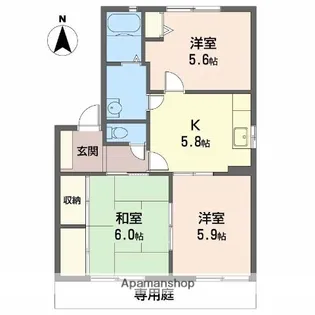 フォーレス塩屋【101号室】の間取り