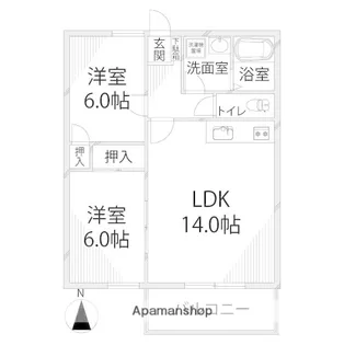 ヘーベル八代【102号室】の間取り