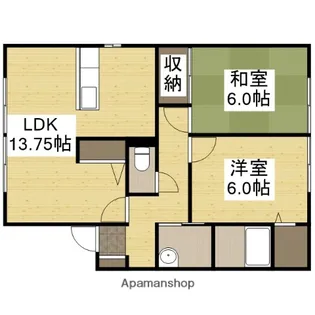 ルミエール御立 B棟【201号室】の間取り