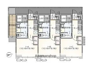 リープラス御着駅前Ⅱ【1-B号室】の間取り