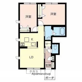 カーサ・トレス A【101号室】の間取り