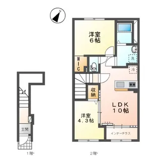 飾磨区中島 アパート【2階】の間取り