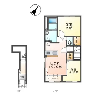 飾磨区中島 アパート【2階】の間取り
