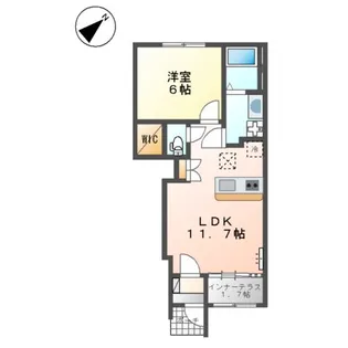 飾磨区中島 アパート【1階】の間取り