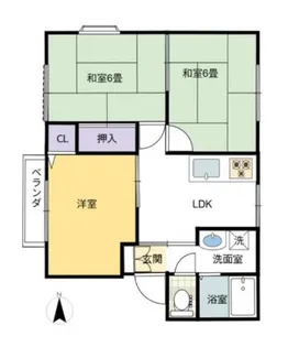ニシオハイツⅡ【202号室】の間取り