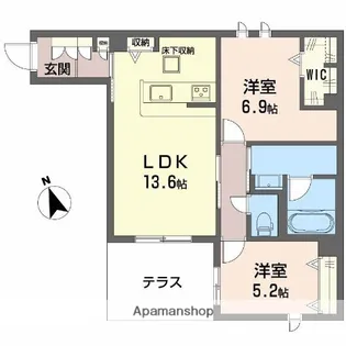 シャーメゾン 木の実【1階】の間取り