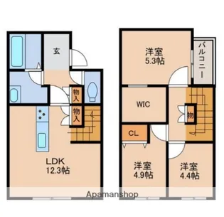 CASA SOUTH【Ⅲ号室】の間取り