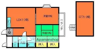 ハイツエミカⅡ・Ⅲ【2階】の間取り