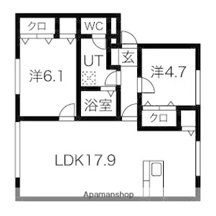 ログメントソファー(LOGMENT SOIE)B棟【2階】の間取り