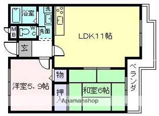 R&R結崎(2LDK)【3階】の間取り