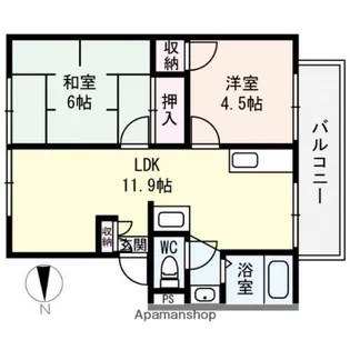 ログメントソファー(LOGMENTO SOIE)A棟【2階】の間取り