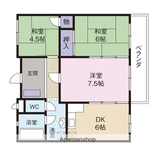クィーンUOMASA【3階】の間取り