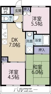 エバーグレース当麻【5階】の間取り