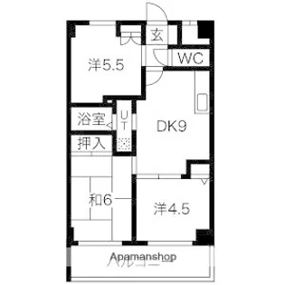 エバーグレース当麻【5階】の間取り