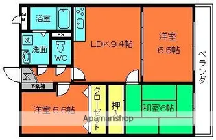 ユーミー八木【2階】の間取り