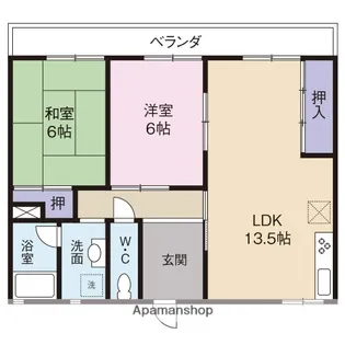 今里ハイツ【2階】の間取り