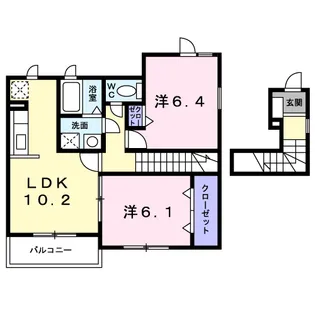ラピュタA【2階】の間取り