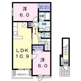 コート アプルーバル ネオ Ⅱ【201号室】の間取り
