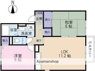 2LDKの間取り画像