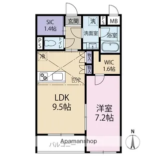 グランパレス(B)【2階】の間取り