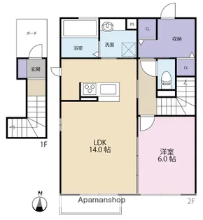 メゾン ラ・セーヌ【2階】の間取り