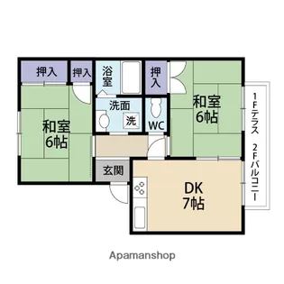 ヴィラージュ堀川A・B棟【2階】の間取り