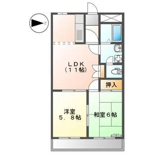 エメリーパレス【202号室】の間取り